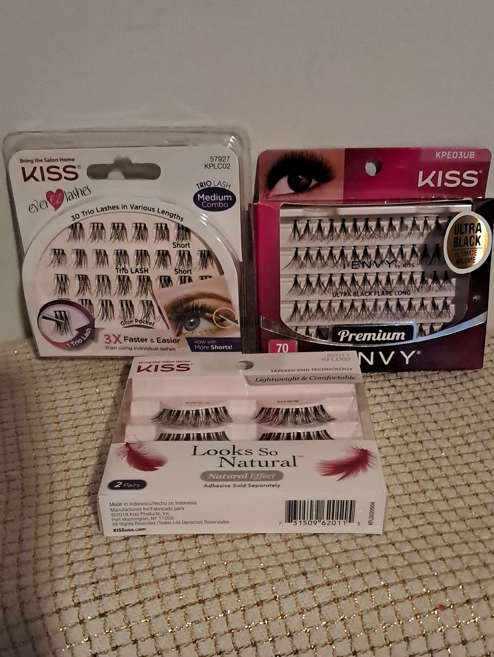 Kiss False Eyelash Trio & Strip Pack - Black